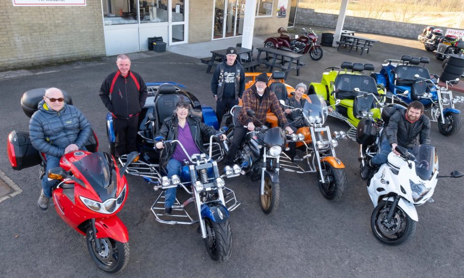 Members of the new Brechin Bike and Trike Festival committe launch the event at Crosshill Garage in Brechin.