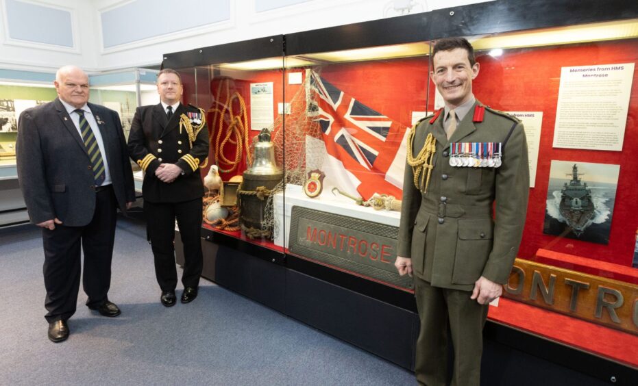 HMS Montrose display at town museum.