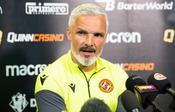 Jim Goodwin is preparing Dundee United for the visit of Queen's Park. Image: SNS.