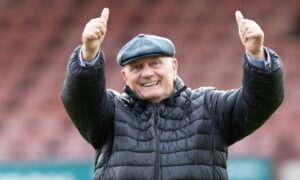 East Fife manager Dick Campbell gives the thumbs up.