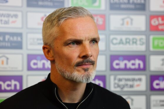 Manager Jim Goodwin said Dundee United are facing two difficult games. Image: SNS.