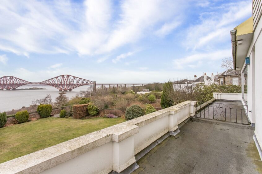 The garden terrace in the 5-bed South Queensferry home.