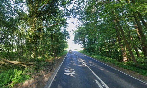 A84 near Blair Drummond Safari Park.