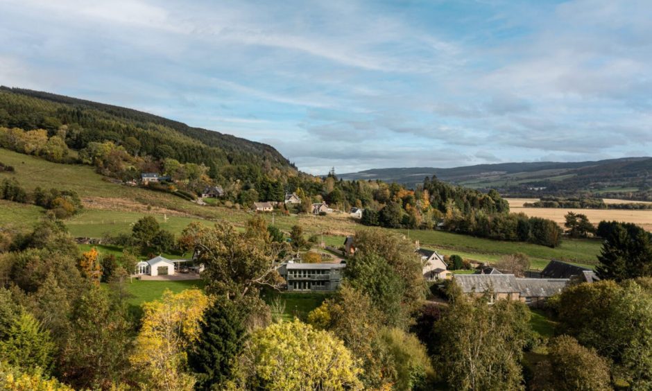 The house on Aberfeldy hillside enjoys a wonderful Highland Perthshire backdrop. 