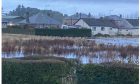 Alistair Huddleston and flooded fields on the proposed housing site in Blairgowrie.