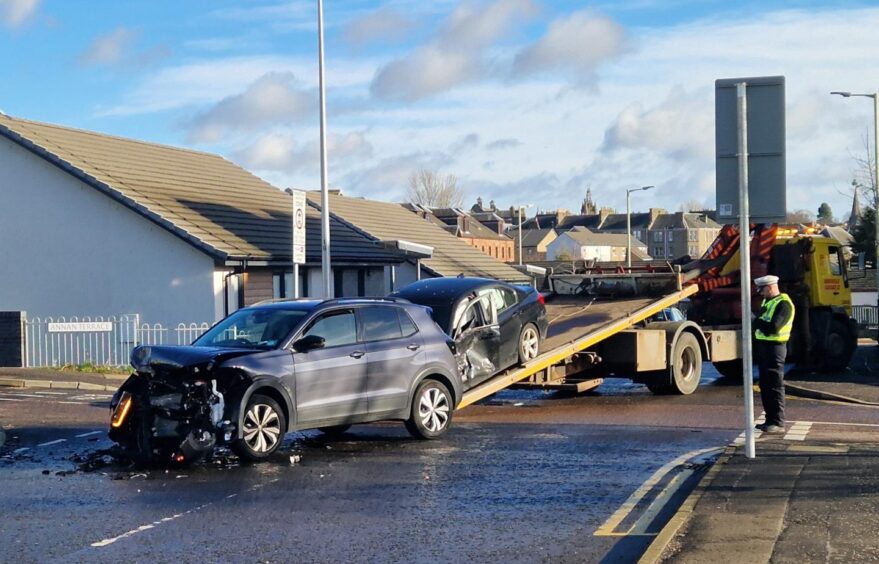 Cars being recovered after Ann Street crash Dundee