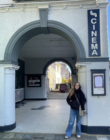St Andrews student campaigner Aurelie Coop outside the NPH Cinema in St Andrews. 
