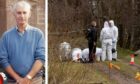 Brian Low and the scene of his murder near Aberfeldy. Image: Jacqui Low and Kim Cessford/DC Thomson