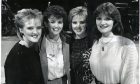 The Nolan Sisters posing for the camera at the Whitehall Theatre, Dundee. L/R: Bernadette, Maureen, Coleen and Anne.