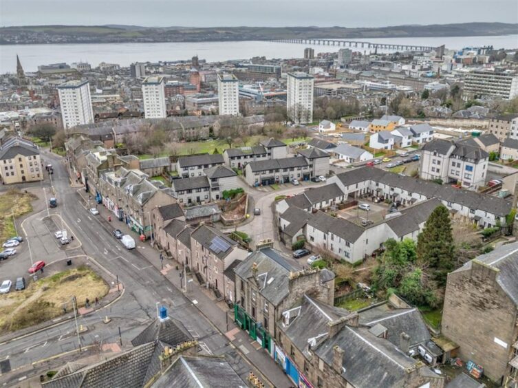 An aerial shot of Cookies Bar in Dundee.