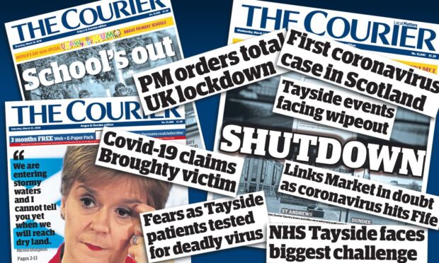 Courier headlines in March 2020.