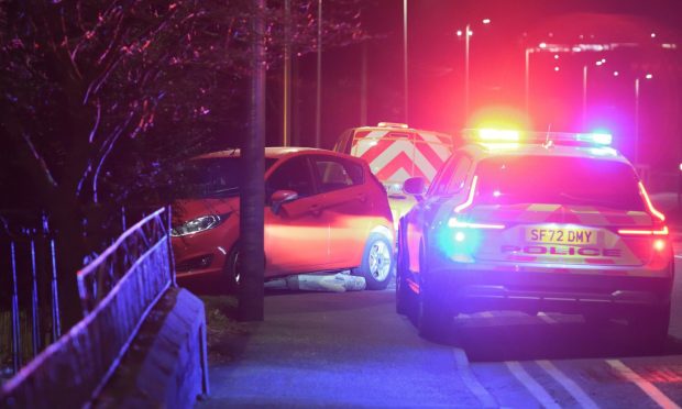 Man arrested after one-car crash on Glasgow Road in Perth .