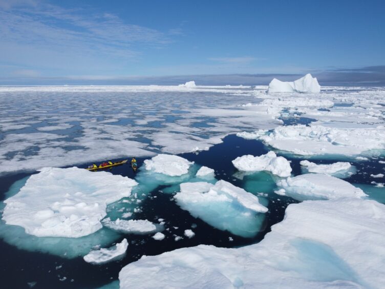 Negotiating sea ice on the Northwest Passage. 