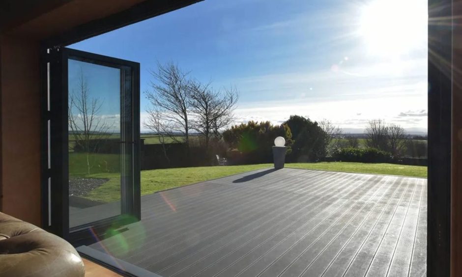 The decking at Dean Park House near Dunfermline.