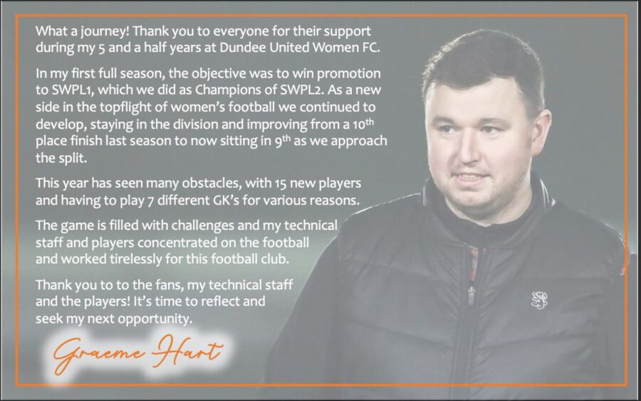 Graeme Hart's message to fans. 
