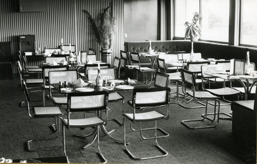 The upstairs restaurant at the Oasis in 1979