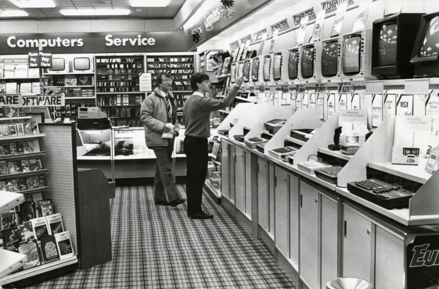 The computer department in John Menzies in Dundee in 1984. 