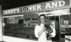 Donna Bramham outside Candy's Diner in October 1989. Image: DC Thomson.