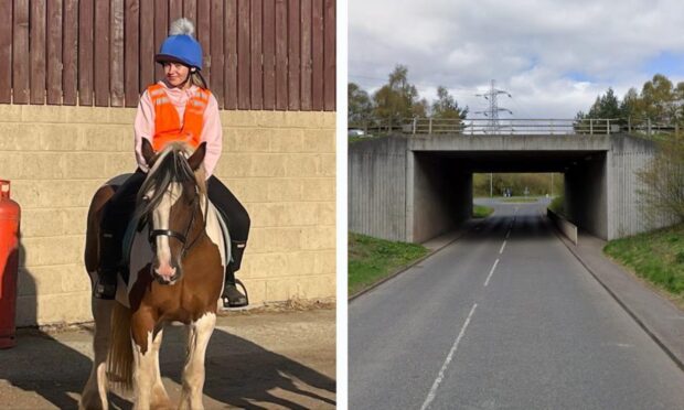 Marli Laing was thrown from her horse, Pride, when she was spooked by a passing car. Image: Jodi Wallace/Google Street View