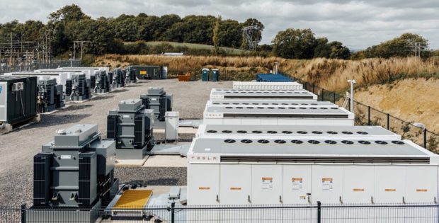 Tag Energy are constructing a battery site in Pitkevy, Leslie, Fife. A similar storage, site at Hawkers Hill, Dorset, England.. Image: Tag Energy