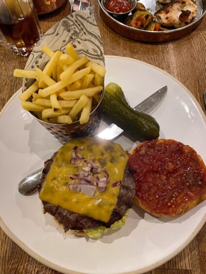 A beef burger from The Dormy at Gleneagles Hotel