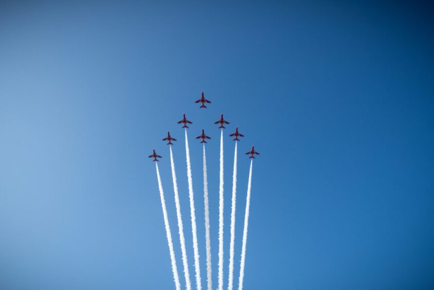 The Red Arrows will fly over Tayside