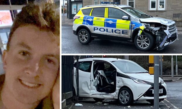 PC Kevin Ogierman was found guilty of careless driving during the crash between his police vehicle and a Toyota in Dundee, Image: Facebook/ DC Thomson.