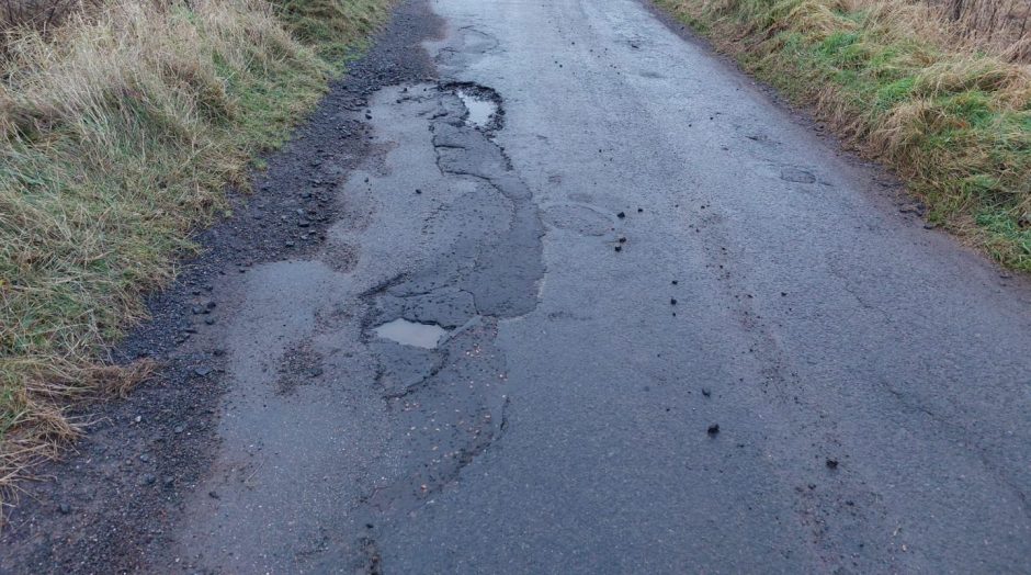 A section of Kilmany Road where potholes have been an issue for years.