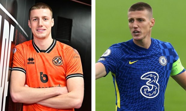 Sam McClelland, left, at Dundee United and, right, with Chelsea