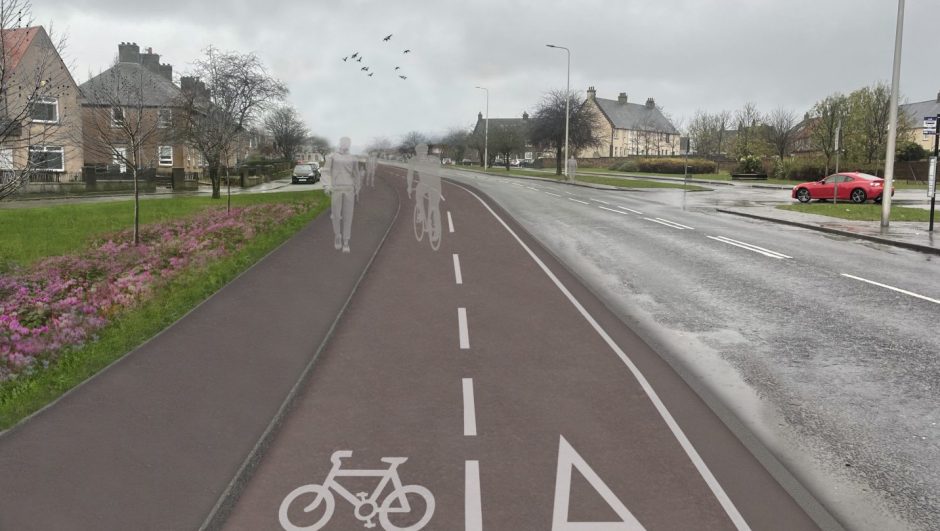 How the new Methilhaven Road cycle track will look.