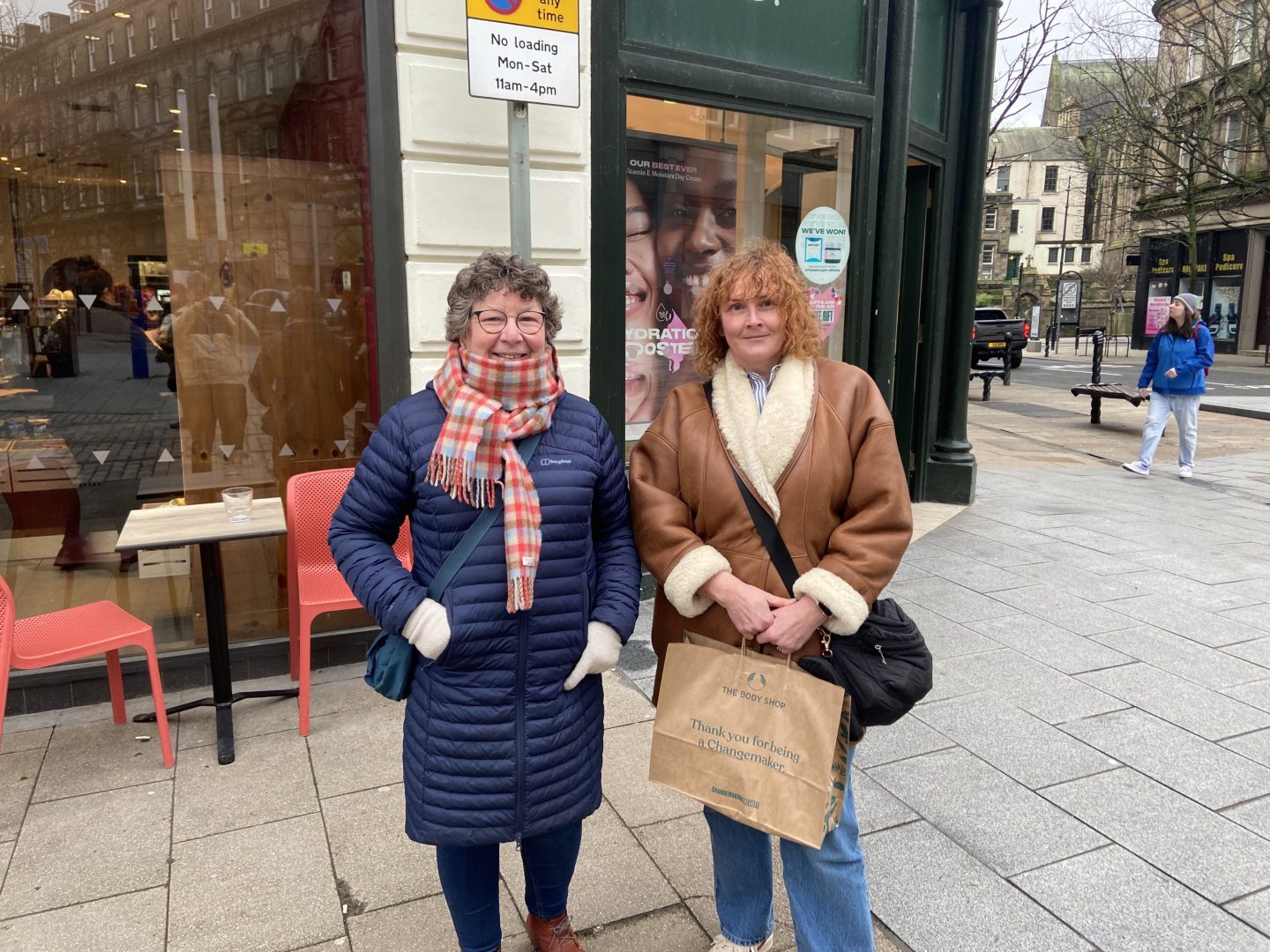 Liz Auld and Jennifer Curran outside the store.