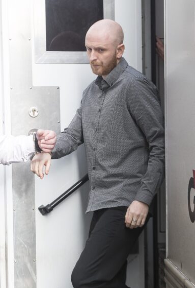 Robbie McIntosh arriving at court in Aberdeen.