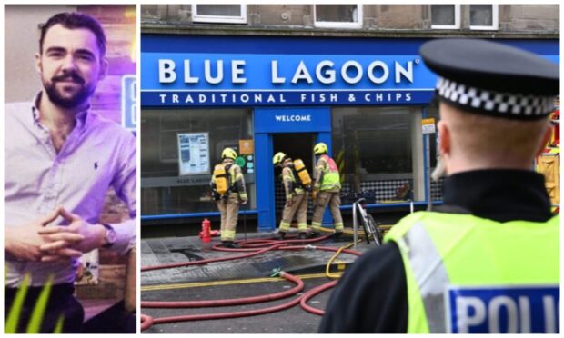 Alessandro Varese and the fire at Perth's Blue Lagoon chip shop on Monday, January 29 2024.