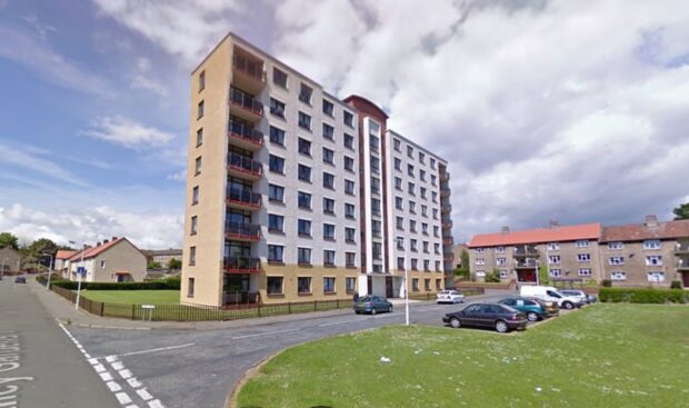 The block of flats on Park View in Kirkcaldy.