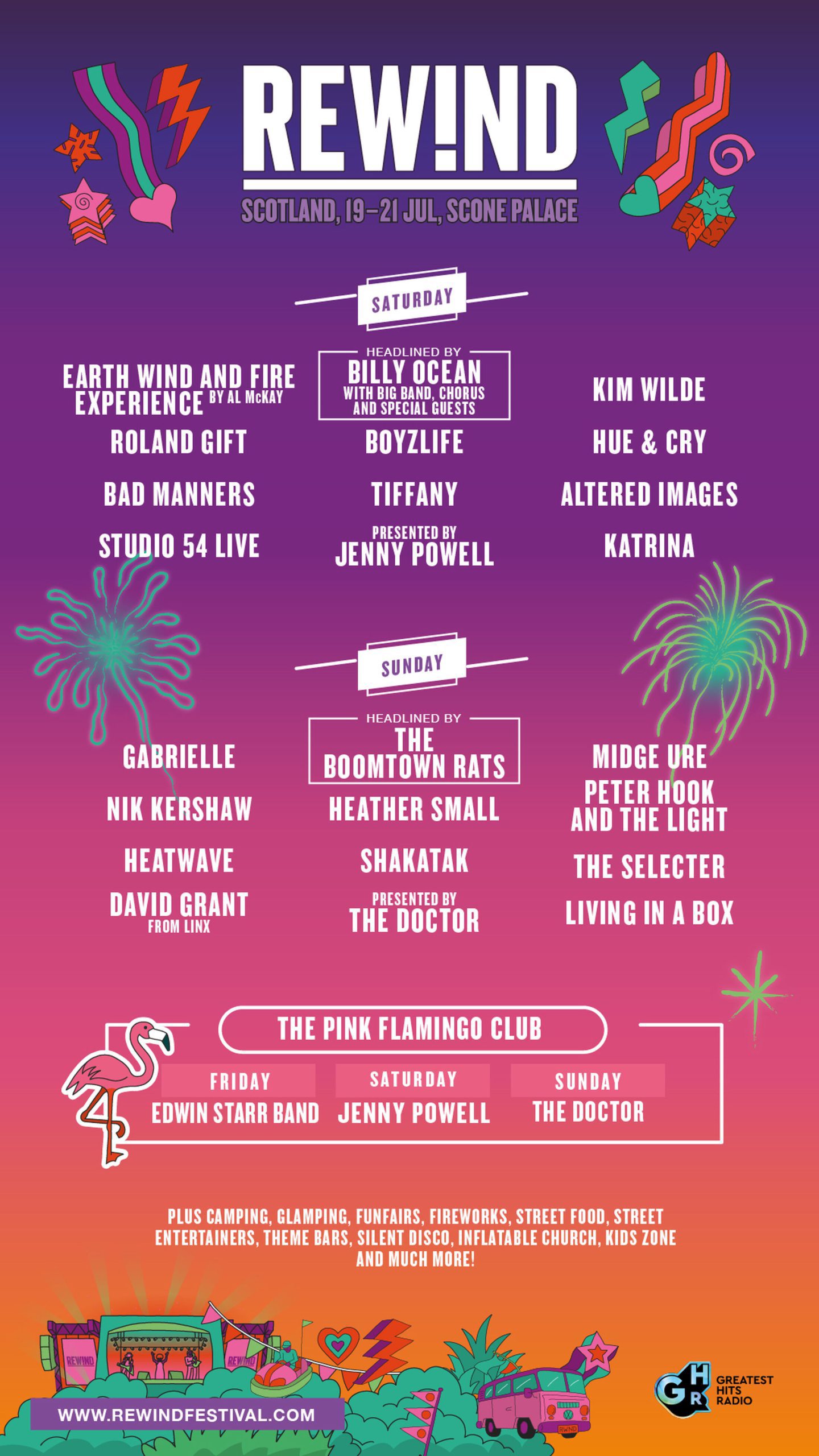 Full line-up for Rewind Scotland 2024.