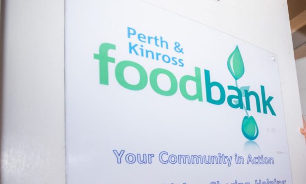 A sign for Perth and Kinross Foodbank