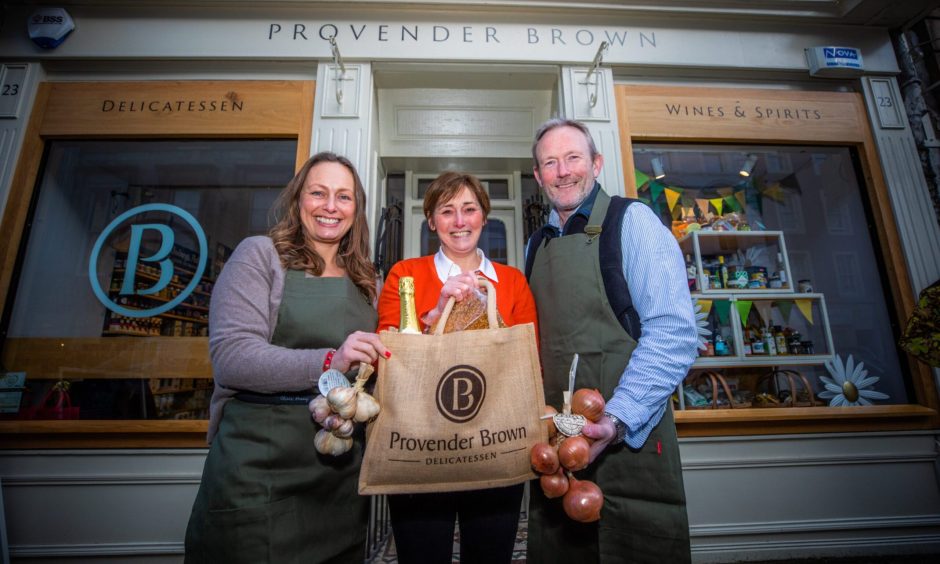Left to right: Eleanor Whitby, Diane Brown and Ed Murdoch outside Provender Brown in Perth.