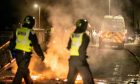 Riot police descended on Kirkton on Halloween 2023. Image: Steve Brown/DC Thomson