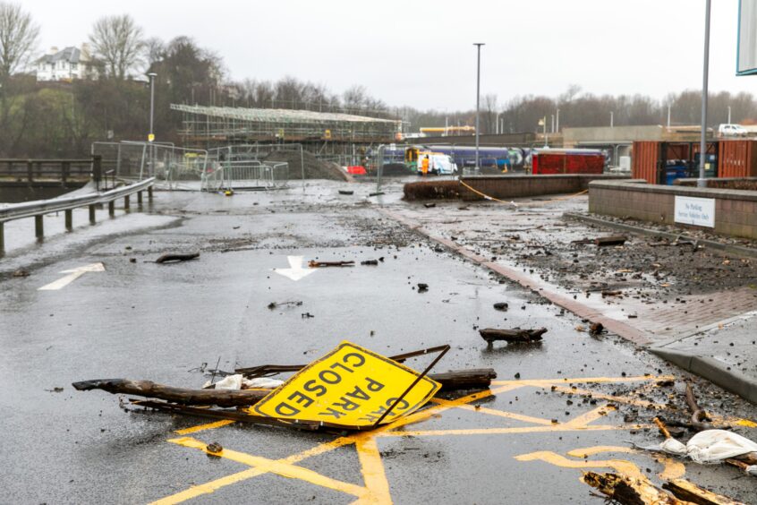 Debris on the road after Tidal surges