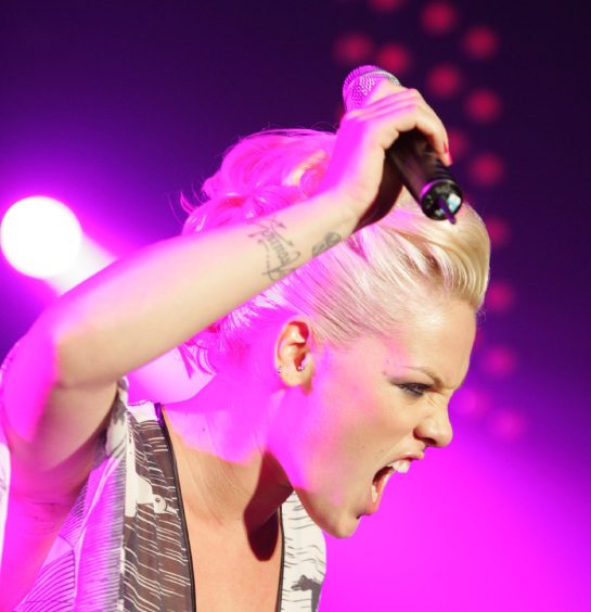 Pink at Radio One's Big Weekend in Dundee in 2006.
