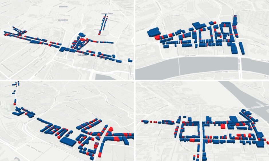 Shows maps of our high street trackers across the four cities.
