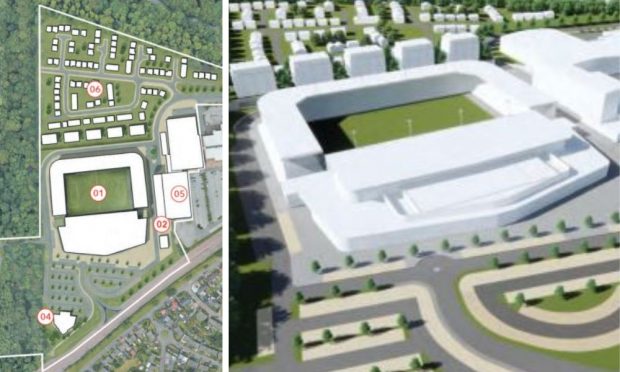 New images of Dundee FC's proposed stadium at Camperdown. Image: Dundee FC