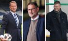 (Left to right) SFA chief executive Ian Maxwell, Dundee managing director John Nelms and SPFL chief executive Neil Doncaster. Images: SNS