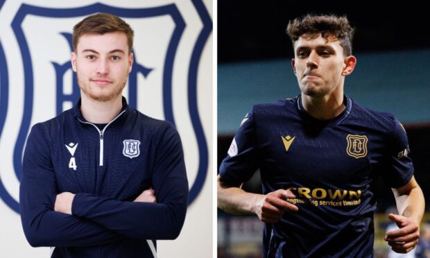 Ryan Astley (left) and Owen Beck (right) of Dundee. Images: SNS