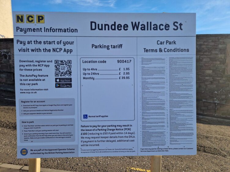 Details of the new charges at Wallace Street in Dundee