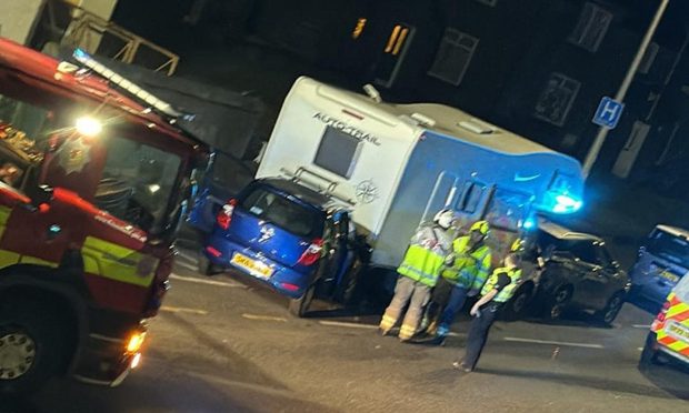 Crash between Motorhome and car on Wellesley Road in Buckhaven, Fife
