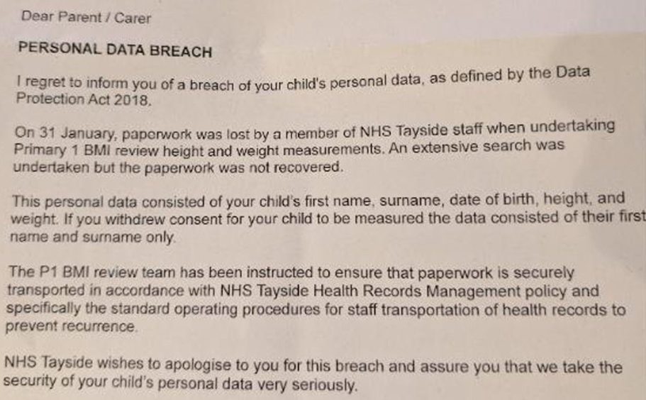 NHS Tayside data breach