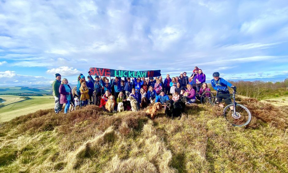 Balmullo residents at the top of Lucklawhill, much of which will be lost of the quarry extension is approved.