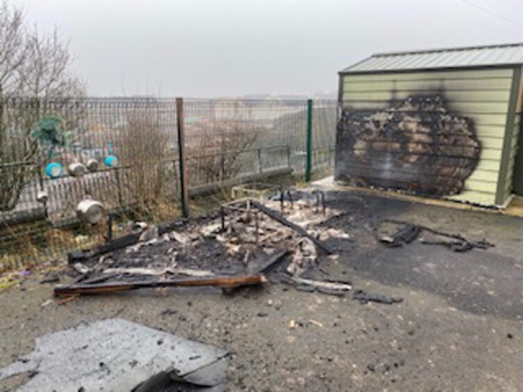 The school's literacy shed was destroyed