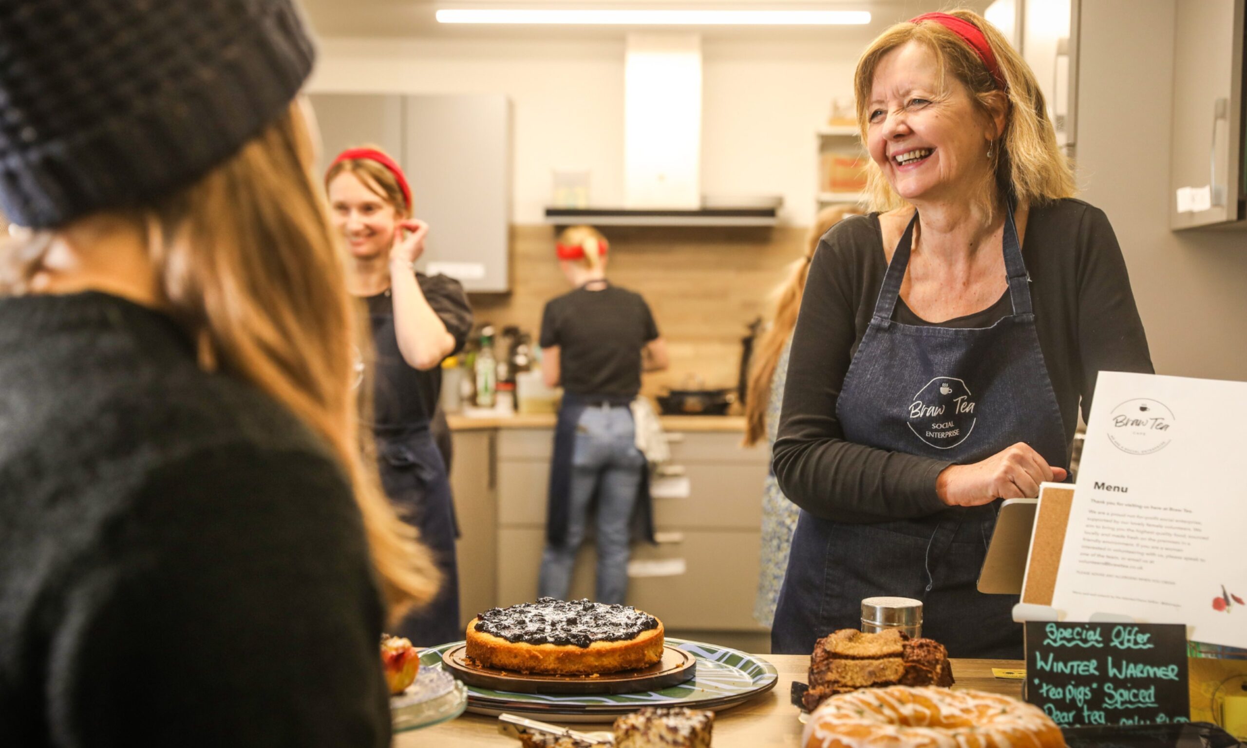 Jackie McKenzie has created a thriving, supportive safe space for women at her café Braw Tea in Broughty Ferry, Dundee. Image: Mhairi Edwards/DC Thomson